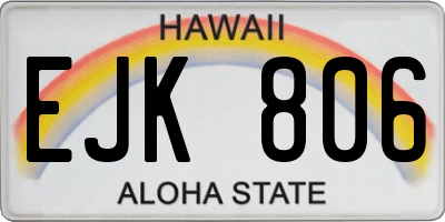 HI license plate EJK806
