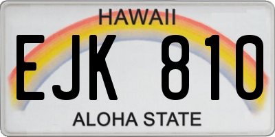 HI license plate EJK810