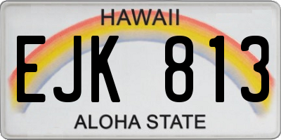 HI license plate EJK813