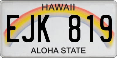 HI license plate EJK819