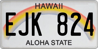 HI license plate EJK824