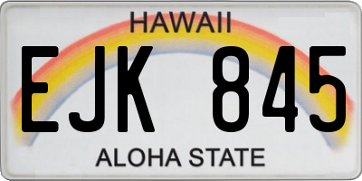 HI license plate EJK845
