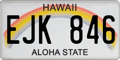 HI license plate EJK846