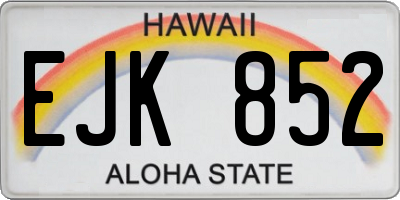 HI license plate EJK852
