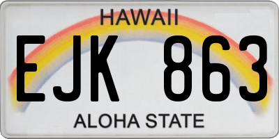 HI license plate EJK863