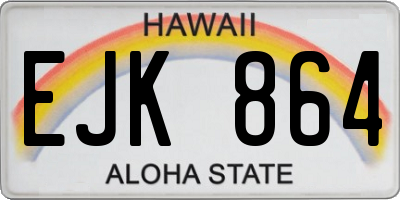 HI license plate EJK864