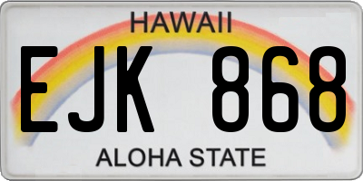 HI license plate EJK868