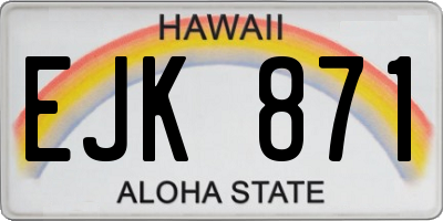 HI license plate EJK871