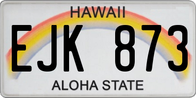 HI license plate EJK873