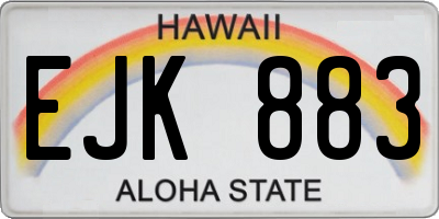 HI license plate EJK883