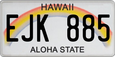 HI license plate EJK885