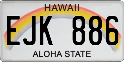 HI license plate EJK886