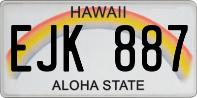 HI license plate EJK887