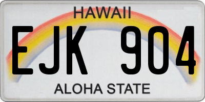 HI license plate EJK904