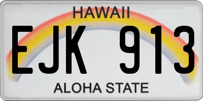 HI license plate EJK913