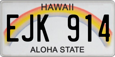HI license plate EJK914
