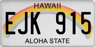 HI license plate EJK915