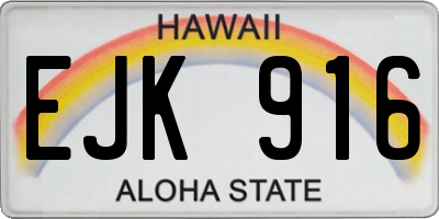 HI license plate EJK916
