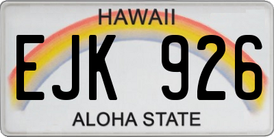 HI license plate EJK926