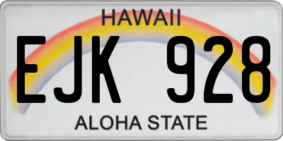HI license plate EJK928