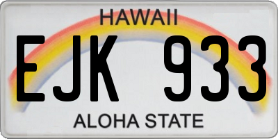 HI license plate EJK933