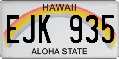 HI license plate EJK935