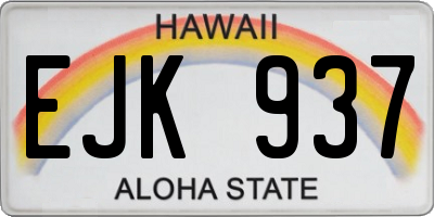 HI license plate EJK937