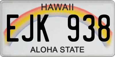 HI license plate EJK938