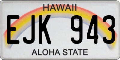 HI license plate EJK943