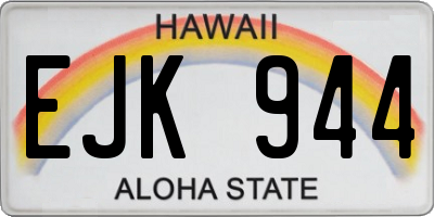 HI license plate EJK944