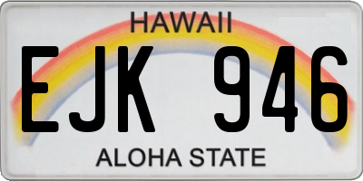 HI license plate EJK946