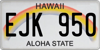 HI license plate EJK950