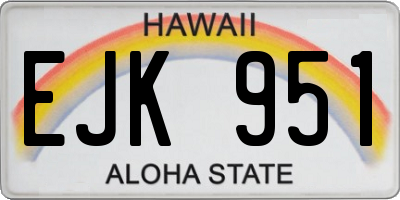 HI license plate EJK951