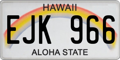 HI license plate EJK966