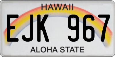 HI license plate EJK967