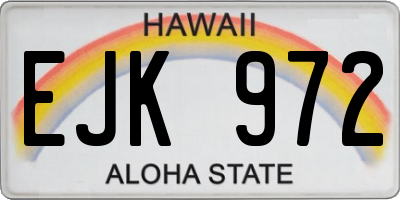 HI license plate EJK972