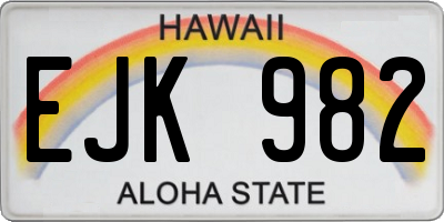HI license plate EJK982