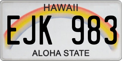 HI license plate EJK983
