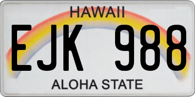 HI license plate EJK988