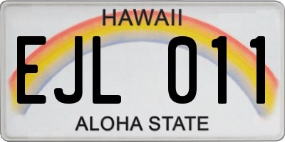 HI license plate EJL011