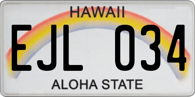 HI license plate EJL034