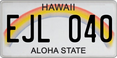 HI license plate EJL040