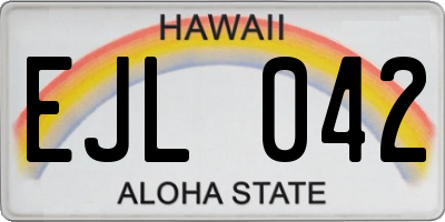 HI license plate EJL042