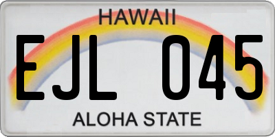 HI license plate EJL045