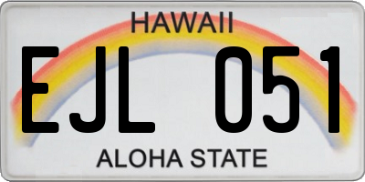 HI license plate EJL051