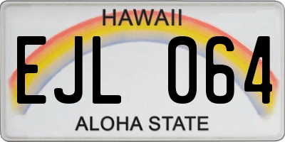 HI license plate EJL064
