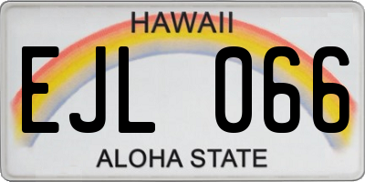HI license plate EJL066