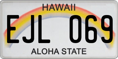 HI license plate EJL069