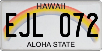 HI license plate EJL072
