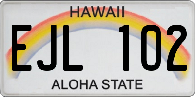 HI license plate EJL102